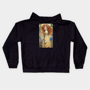 Gustav Klimt's Golden Serenity: Inspired Woman in Enigmatic Beauty Kids Hoodie